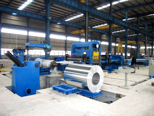 Aluminum plate flying shear line